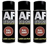 Alex Flittner Designs 3X RAL Lackspray Autolack Buntlack Spraydose RAL3009 OXIDROT