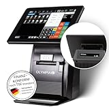 Olympia T210 Kasse für Gastronomie & Handel | Elektronisches Kassensystem mit Touchdisplay | 10 Zoll Touchscreen Monitor | Registrierkasse TSE | Thermodrucker & LCD-Anzeige | Bondrucker (T210)