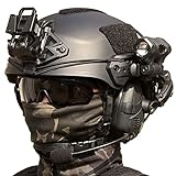TS TAC-SKY Paintball Helm Sätze, mit Taktischem Headset Schutzbrille Taschenlampe, für Airsoft Schießen (Color : Set C, Size : L)
