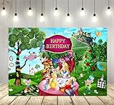 Alice Hintergrund für Geburtstagsparty, Nachmittagstee, Fotohintergründe Alice im Wunderland, Babyparty, Banner, 149,9 x 96,5