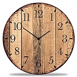 GRAVURZEILE Wanduhr aus Holz - Nature Love - Schleichendes Uhrwerk - Ohne Tickgeräusche - Ø 30 cm - Design Wanduhren für Wohnzimmer Schlafzimmer & Kü