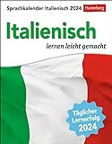 Italienisch Sprachkalender 2024. In nur 10 Minuten täglich Grundkenntnisse verbessern mit dem Tisch-Kalender zum Aufstellen oder Aufhängen. ... lernen leicht gemacht - Tagesabreißk