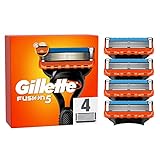 Gillette Fusion 5 Rasierklingen, 4 Ersatzklingen für Nassrasierer Herren mit 5-fach Klinge, Made in Germany