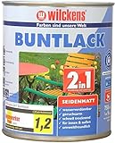 Wilckens 2in1 Acryl Buntlack für Innen und Außen, seidenmatt, 750 ml, RAL 1015 Hellelfenb
