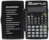 AVC Wissenschaftlicher Taschenrechner, 8 + 2 Ziffern, 56 Funktionen, Hartschalenkoffer, Schw