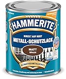 Hammerite Metall-Schutzlack matt Rostschutz Lack Metallfarbe Grundierung … (750ml, braun)