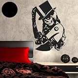 A762 Wandtattoo 'Skull Girl' Gothic 88cm x 60cm schwarz (erhältlich in 40 Farben)
