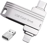 128 GB Dual USB 3.0 Flash-Laufwerk für iOS, 3-in-1 Ultra USB C Speicherstick, High-Speed-Transfer-Daumenlaufwerk, USB C externes Datumsspeicherlaufwerk, USB-Zip-Laufwerk fü