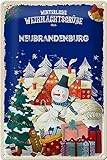 FEMER Blechschild Weihnachtsgrüße aus NEUBRANDENBURG Geschenk Deko tin Sign 20x30