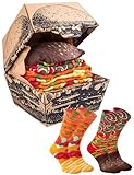 Rainbow Socks - Damen Herren Lustige Vegan Burger Gemüseburger Socken Box - Lustige Socken für Fans vegetarischer und veganer Ernährung - Novelty Gift - 2 Paar - Größen EU 36-40