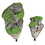 WANGCL Künstliche schwimmende Felsen für Aquarien, mit Saugnapf und Draht, 2 Stück