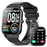 DUSONLAP Smartwatch Herren Damen mit Bluetooth Anrufe, 1,85' HD Touchscreen Smart Watch mit Schlafmonitor Pulsmesser Schrittzähler, 112 Sportmodi Sportuhr, IP68 Wasserdicht Fitnessuhr für iOS