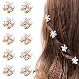 10 Stück Mini-Perlen-Haarspangen, Mini-Blumenklauen-Clips , Metallclips, dekorativer Haarschmuck für Damen, Mädchen, Geburtstagsfeier, H