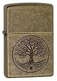 Feuerzeug von Zippo mit Motiv: Baum des Lebens – antikes Messing