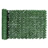 Ahageek Künstlicher Efeu Hecken Sichtschutz, Zaun Sichtschutzgitter mit Blättern Paneele Rolle für Gartenhecken Balkon Außendekoration 100 x 300