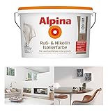 Alpina Ruß- & Nikotin Isolierfarbe, 5 Liter Weiß Matt Rußflecken, Nikotinfleck