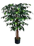 Ficus Benjamini 90cm grün BE künstlicher Baum Pflanze Kunstbaum Dekobaum Kunstpflanzen Zimmerpflanze Birkenfeig