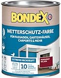 Bondex Wetterschutz Farbe Purpurrot (RAL3004) 0,75 L für 7 m² | Extreme Deckkraft | Hervorragende Witterungsbeständigkeit | seidenglänzend | Wetterschutzfarbe | Holzfarb