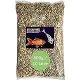 Teich Sticks Mix 10 Liter - Premium Alleinfuttermittel für Teichfische, Kois und Goldfische - Angereichert mit Vitaminen - Nicht Trüb