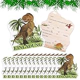 Mmgoqqt 14 Dinosaurier Einladungskarten Kindergeburtstag, Irregulär Kindergeburtstag Partyeinladungen, Dinosaurier Einladungen für Kinder zum Geburtstag