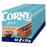 Müsliriegel Corny free Nuss-Nougat, ohne Zuckerzusatz, 69 kcal pro Riegel, 60x20g