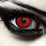 DESIGNLENSES, farbige Tageslinsen Kontaktlinsen, rot, ohne Sehstärke für Halloween Kostüm als Vampir, Karneval, Devil & Cosplay - 2 Stück (1 Paar) rote Augenlinsen Farb