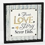 Holz- und Metallschild mit Aufschrift 'A True Love Story Never Ends', 30,5 x 30,5