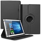 Tablet Hülle kompatibel für Lenovo Miix 320 310 300 Tasche Schutzhülle Case Cover aus Kunstleder Standfunktion 360 Drehbar, Farben:Schw