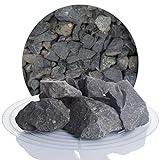 Schicker Mineral Basalt Gabionensteine anthrazit 25 kg, Bruchsteine in verschiedenen Körnungen, Steine für Ihre Gabionen (32-60)