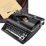 Quepiem Englische Schreibmaschine, Maschinenschreibmaschine, Retro-Handschreibmaschine, Neue mechanische tragbare Handschreibmaschine für kreatives Schreiben(Black)