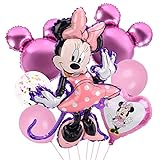 Minnie Party Balloons, 7 Stück Minnie Luftballons, Minnie Luftballon Set, Minnie Themed Birthday Party Supplies, Minnie Themed Geburtstag Dekorationen für Kinder Mädchen Geburtstag Dek