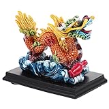Totority Chinesische Drachenstatue Fengshui-Drachenfigur Lockt Geld Glück Und Erfolg Heimdekoration Drachenskulptur Sammlergeschenk