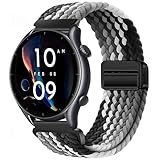 Issinlky geflochtenes Nylonband für Amazfit GTR 47mm/GTR 2/GTR 2e/GTR 3/GTR 3 Pro/GTR 4/GTR 4 Pro/Stratos 3/Stratos 2, 22mm elastisches Armband für Xiaomi Watch S1/Xiaomi Mi/S1 Active/Watch S3/Watch 2