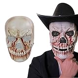Counius Halloween maske,skelett maske mit beweglichem kiefer horror gruselige mask totenkopf für karneval halloween cosplays party
