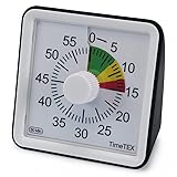 TimeTEX Zeitdauer-Uhr lautlos compact mit Ampelscheibe - rückwärts laufende Uhr mit rot / gelb / grüner Scheibe - 61939