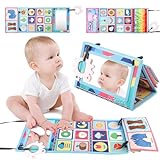 Towwoo Baby Spiegel mit Knisterbuch, Montessori Baby Spielzeug 0-12 Monate, Faltbares Bauchlage Sensorisches Spielzeug Ideal als Fühlbuch für Neugeb