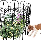 Amagabeli Garden Home 81cm(H) x328cm(L)-8 Stück Dekorative Metall Gartenzaun Beetzaun Metall Zaunelementen Gartenzäune Dekorative Zaun Metal Gartenzaun Klein Metall Teichzaun Steckzaun für H