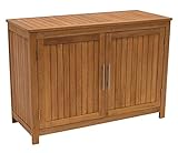 DEGAMO Holz Gartenschrank Cabinet 120x50cm mit Zwei Ebenen, Eukayltp