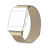 By Qubix - Kompatibel mit Fitbit Ionic Milanese Armband - Größe: Small - Vintage Gold - Kompatibles Fitbit Armband, Small, E