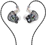 Yinyoo KBEAR Storm In-Ear-Kopfhörer, 1DD, kabelgebundene Ohrhörer, IEM mit kristallklarem Klang, 3,5 mm Ohrstecker, Monitor-Kopfhörer für Musiker, Sänger, Musik (klar-schwarz, kein Mikrofon)