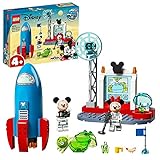 LEGO 10774 Mickys und Minnies Weltraumrakete Spielzeug zum Bauen für Kinder ab 4 Jahren, Raketenspielzeug