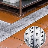 Blazea Entwässerungsrinne 304 Edelstahl-Rinnenabflussgitter, rutschfeste Drainageabdeckung aus Verdicktem Metall, Deck-/Einfahrts-/Küchen-/Hofgraben-Abflusssystem(30x58cm(11 3/4x22 7/8'))