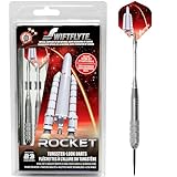 Swiftflyte Rocket Dartpfeile aus Wolframstahl, inklusive 3 extra Flights, 3 Aluminium-Schäfte und Hartschalen-Slimpack-Etui, 23 g
