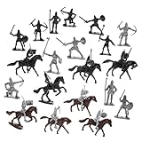 Vaguelly 1 Satz Kavallerie-Pferd-Modell Ritterburg Spielset Miniaturfiguren-spielset Mittelalterliche Ritter-actionfigur Krieger-Pferd-Modell Miniatursoldat Sandkasten Puppe Kind Plastik