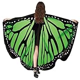 Schmetterling Kostüm Schmetterlingsflügel Erwachsene Bunter Elfenflügel Umhang Feenflügel Fee Kostüm Elegant Feenkostüm Karnevalskostüme für Fasching Party,F