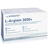 amitamin L-ARGININ 3000+ 120 Kapseln - deutsche Apothekenqualität, hochdosiert 3000mg, 100% Vegan, ohne unerwünschte Zusätze, für den aktiven M