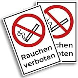 2 Stück (30 x 20 cm) - Rauchen verboten schild - rauchverbot schild - stabil aus PVC Hartschaum Platte - 3 mm stark - mit UV-Schutz und witterungsbeständig