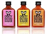 Crazy B Sauce - 3 Mal Chili Set - Scharfe Grillsauce mit Chipotle, Habanero und Bhut jolokia 'Ghost Pepper' - Ideal zum Grillen oder als Geschenkset für G