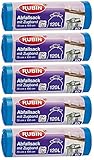 Rubin Zugband Müllsäcke - 120 Liter (50 Stück) - Für Haushalt und Büro - Reißfest und Flüssigkeitsdicht - 5er Pack (5x10 Stück) - Recyclebar - Besonders klein verpack