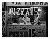 Kunstdruck / Poster 71x56 HOT ITALIAN PIZZA - NYC 1955 von Norman Nat - New York City Bild F
